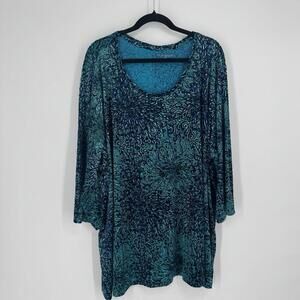 Catherines top  4x blue purple velvet  plus beachy spring summer casual office